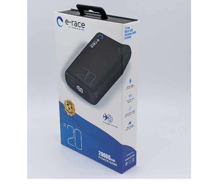 E-Race P20 20000mAh Power Bank - Black 1 in OMAN