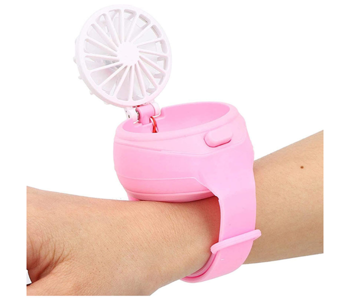 Mini Kids Handheld Creative Air Conditioning Fan Watch - Pink 2 in UAE