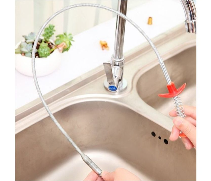 Metal wire brush Hand Kitchen Sink Cleaning Hook - Silver and Red 3 in UAE