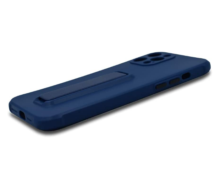 Morepro MP-1253 Soft Rubber Case With Finger Grip and Stand for iPhone 12 Pro Max - Blue 4 in UAE