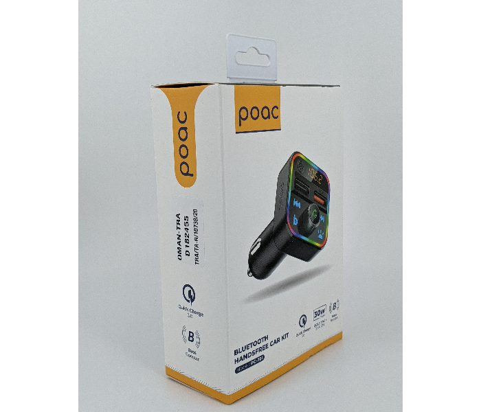 Poac PC-101 Bluetooth Handsfree Fm Transmitter - Black 3 in OMAN