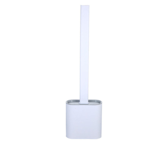 Flat Toilet Brush With Holder - White 1 in UAE