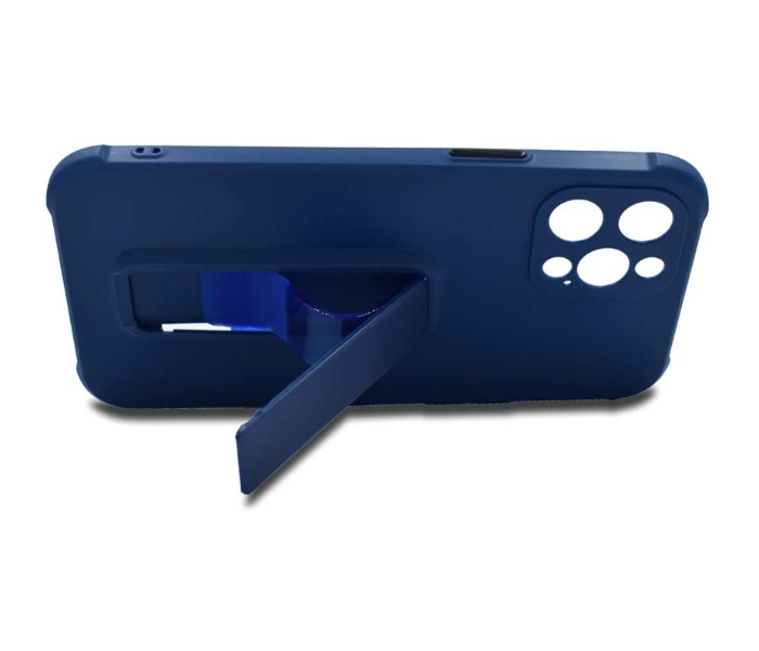 Morepro MP-1253 Soft Rubber Case With Finger Grip and Stand for iPhone 12 Pro Max - Blue 2 in UAE