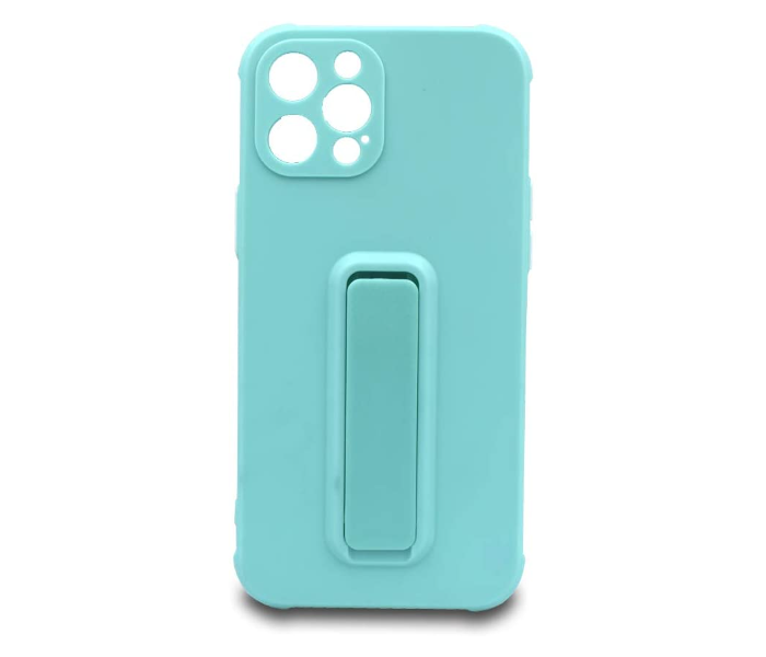 Morepro MP-1254 Soft Rubber Case With Finger Grip and Stand for iPhone 12 Pro Max - Light Blue 1 in UAE