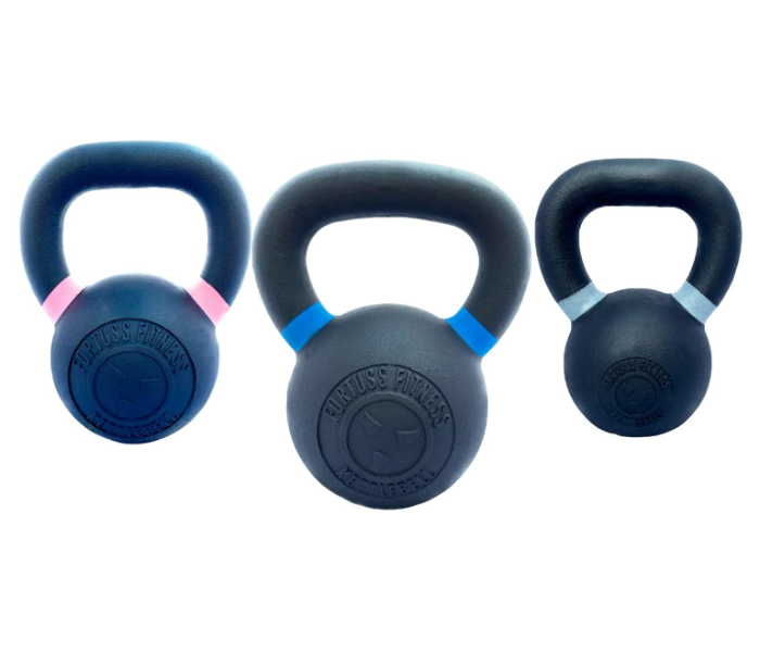 Fortuss Cast Iron Kettlebell Set 3 pcs 6, 8, 12 KG Home Gym Workout Equipment 2 in UAE