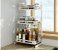 Three Tier Metal Countertop Kitchen Spice Rack with 3 Hooks - White 2 in UAE