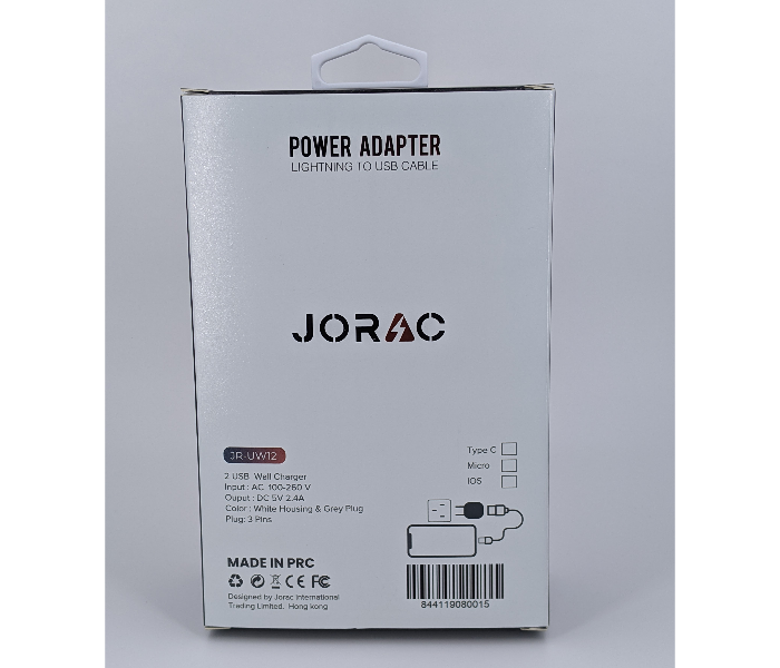 Jorac UW12 Smart IC Lightning 2 Port Charger - White 2 in OMAN