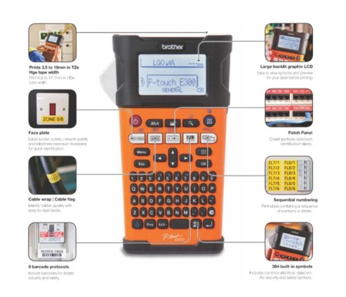 Brother PTE300VP Handheld Electrical Label Printer 2 in UAE