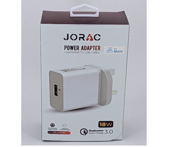 Jorac UW81 18W Qualcomm 3.0 Quick Charge Type-C Cable - White 1 in OMAN