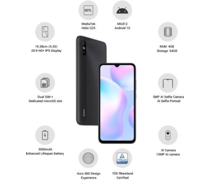 Xiaomi REDMI 9I 4GB RAM 64GB Storage- Midnight Black 6 in UAE