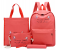 4 Pieces Rozid Elle Casual Backpack for Women - Pink 1 in KSA