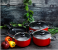 Royalford RF6082 8Pieces Non-Stick Cookware Set - Red & Black 1 in OMAN