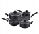 Delcasa DC1577 9 Pieces Granite Coated Aluminium Cookware Set- Black 1 in UAE
