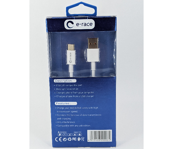E-Race R9 Type-C Cable -White 2 in OMAN