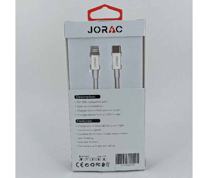 Jorac RA-99 Type-C To Lightning Power Delivery Cable - White 3 in OMAN