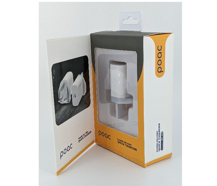Poac PC-109 20W Charging Adaptor - White 3 in OMAN
