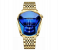 Diamond Style Waterproof Quartz Wristwatch- Gold and Blue 2 in UAE