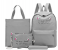 4 Pieces Rozid Elle Casual Backpack for Women - Grey 1 in KSA