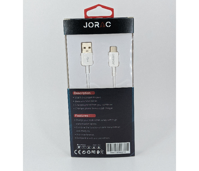 Jorac RA-54 Type-C Data Cable - White 2 in OMAN