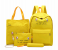 4 Pieces Rozid Elle Casual Backpack for Women - Yellow 1 in KSA