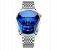 Diamond Style Waterproof Quartz Wristwatch- Silver and Blue 2 in UAE