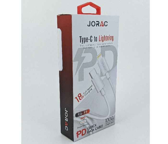 Jorac RA-99 Type-C To Lightning Power Delivery Cable - White 2 in OMAN