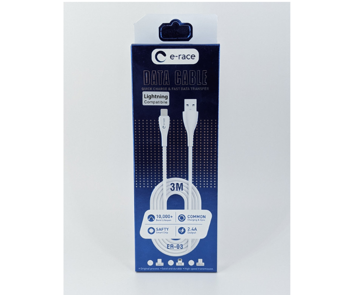 E-Race 3 Meter Type-C Cable -White 1 in OMAN