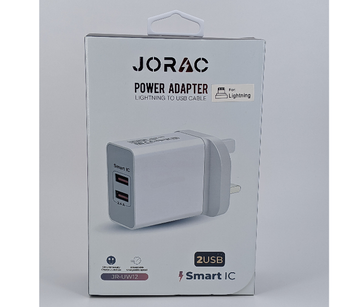 Jorac UW12 Smart IC Micro USB 2 Port Charger - White 1 in OMAN