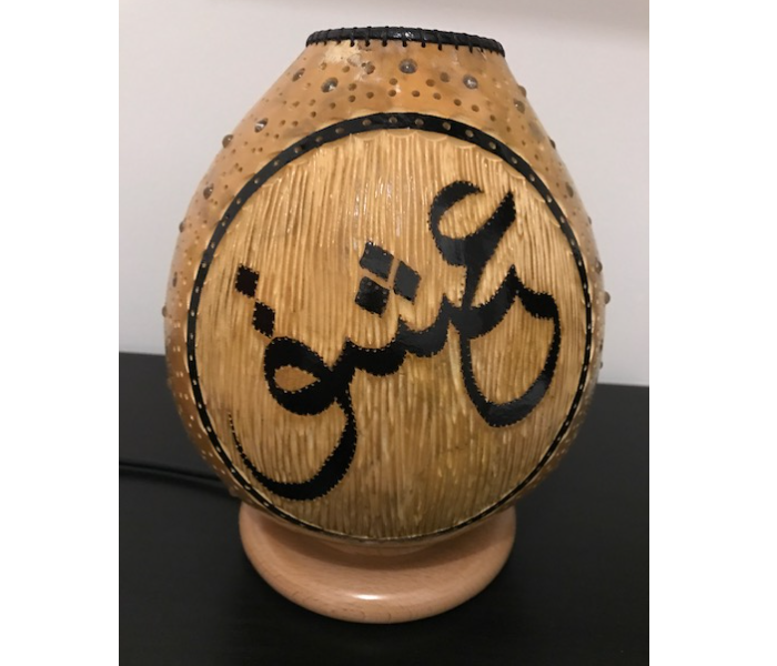 Handmade ISHQ Gourd Art Night Lamp - Wood 3 in UAE