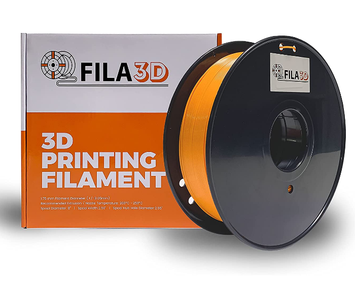 Fila3D 1.75mm PETG 1Kg 3D Printer Filament - Transparent Orange 1 in UAE