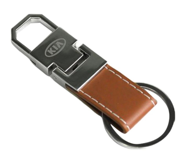 Carabiner Lock Auto Car Small Keychain for KIA - Black and Brown 1 in UAE