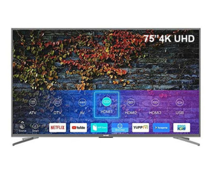Evvoli 75EV600US 75-Inch 4K UHD Smart LED Android TV With Digital Netflix And Youtube - Black 1 in UAE