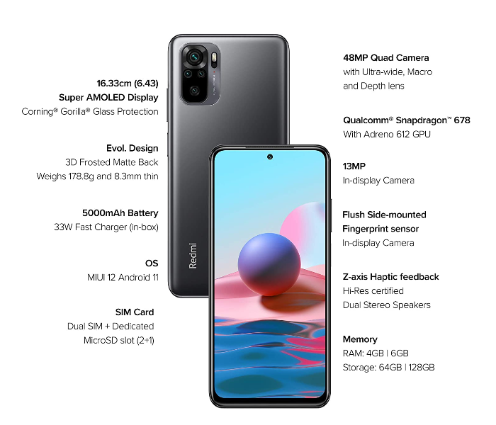 Xiaomi Redmi Note10 4GB RAM 128 Storage - Shadow Black 5 in UAE