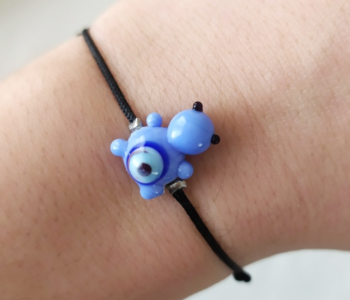 Handmade Glass Art Turtle Jewellery Set - Blue and Black 3 in UAE