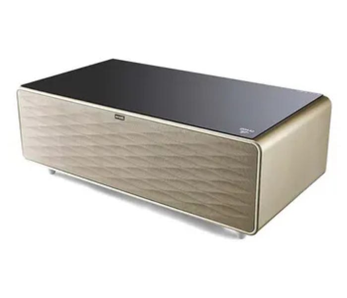 Evvoli EVRFS-130LG Smart Touch Table With Two Refrigerating Doors - Black and Gold 3 in UAE
