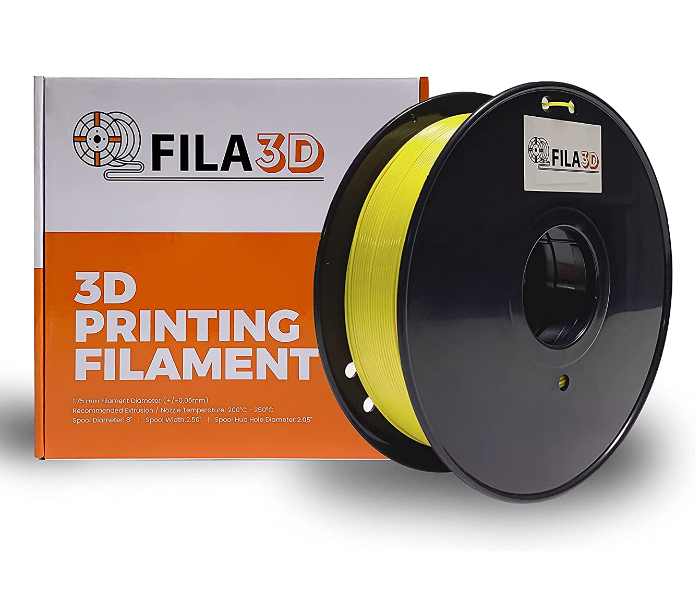 Fila3D 1.75mm PETG 1Kg 3D Printer Filament - Transparent Yellow 1 in UAE