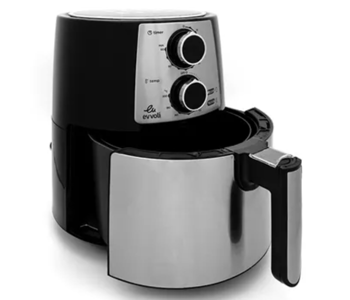 Evvoli EVKA-AF3501B 3.5L 1400W Adjustable Temperature Control Air Fryer - Black and Grey 6 in UAE