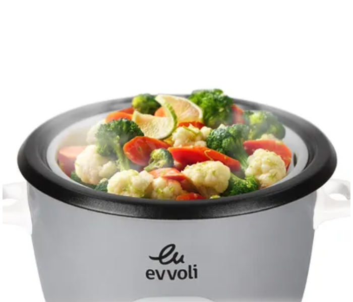 Evvoli EVKA-RC4501S 700W 4.5 Litter Non Stick 2 In 1 Rice Cooker with Steamer - White 5 in UAE