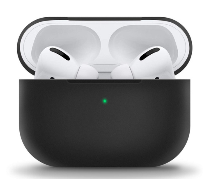 Protective Silicone Cover for AirPods Pro Case 2019 Release Visible Front LED Shock Absorbing Soft Slim Silicone Airpods 3 Case - Black 1 in UAE