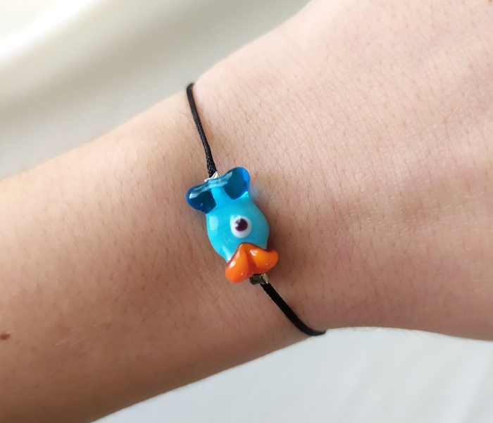 Handmade Glass Art Fish Jewellery Set - Blue and Black 6 in UAE