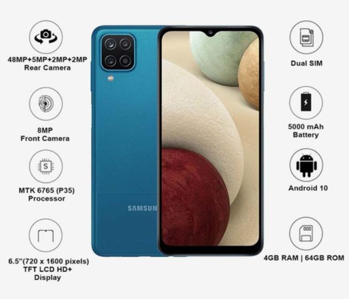 Samsung Galaxy A12 4GB RAM 64GB Storage - Blue 6 in UAE