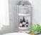 Medium Bathroom Rack Storage Rotatable Two Layers Bathroom Corner Storage Rack Plastic Bathroom Corner Shelf Shelves-White 1 in UAE