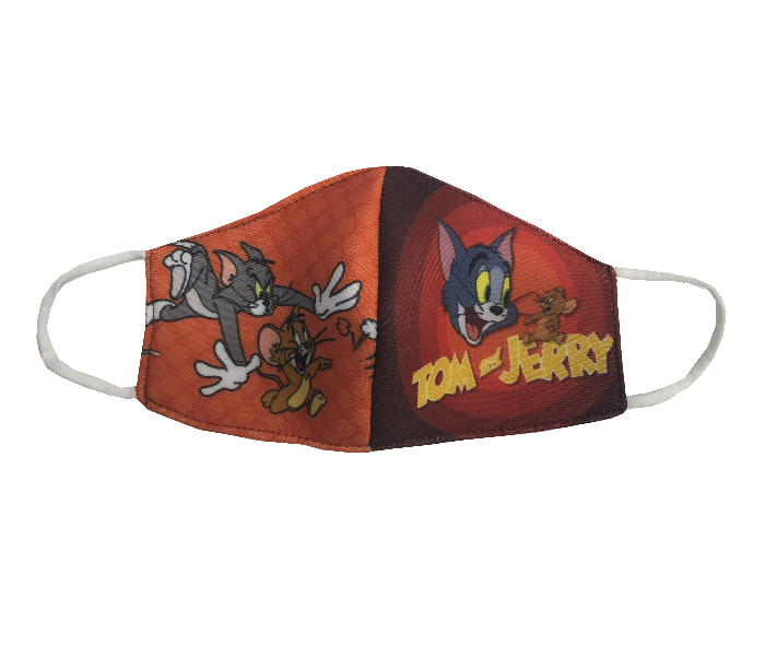 Zap Tom and Jerry Printed Reusable and Washable Mask for Kids - Orange 1 in UAE