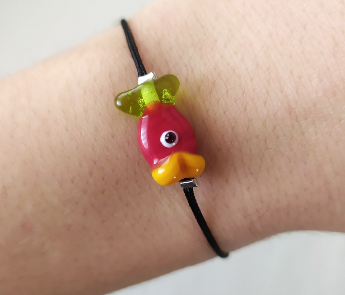 Handmade Glass Art Fish Jewellery Set - Red and Black 3 in UAE