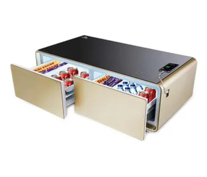 Evvoli EVRFS-130LG Smart Touch Table With Two Refrigerating Doors - Black and Gold 2 in UAE