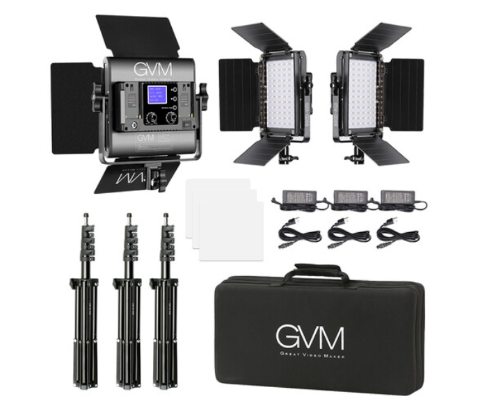GVM AWP-1193 800D-RGB LED Studio 3-Video Light Kit - Black 3 in UAE