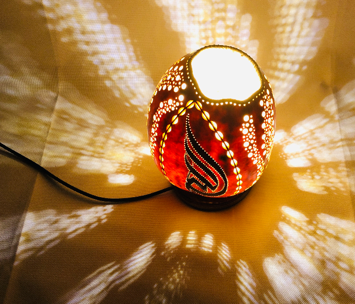 Handmade Gourd Art Night Lamp Allah - Wood 4 in UAE