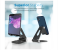 Promate TABVIEW Aluminum Desk Tablet or Phone Holder with Multi Angle View Tablet Stand - Black 2 in UAE