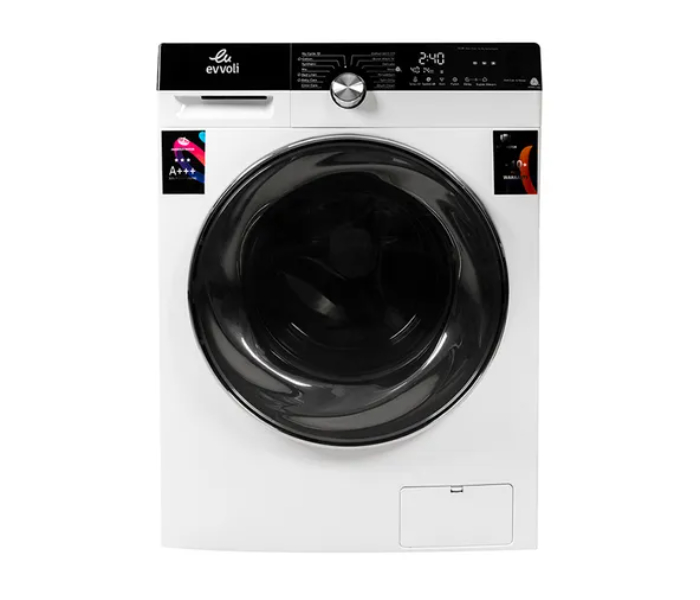 Evvoli EVWM-FBLE-814W 8 KG 1400 PRM Front Load Washing Machine – White and Black 1 in UAE