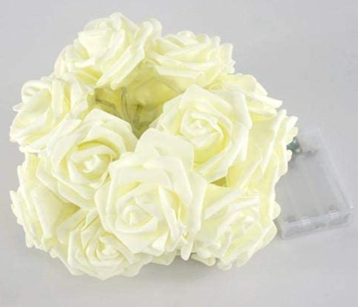 Decoration Light 20 LED Rose Flower String Strip Fairy Lights For Holiday Wedding Decor Light - White 1 in UAE